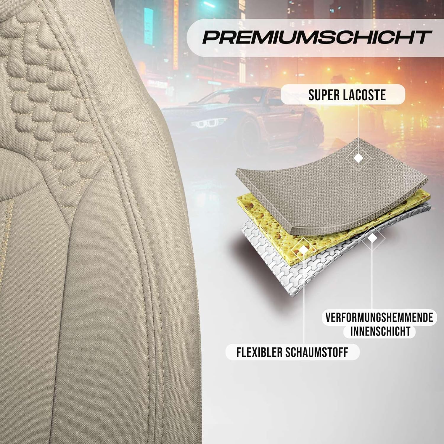 Hunter Autositzbezüge für BMW 1er, Lacoste-Stoff