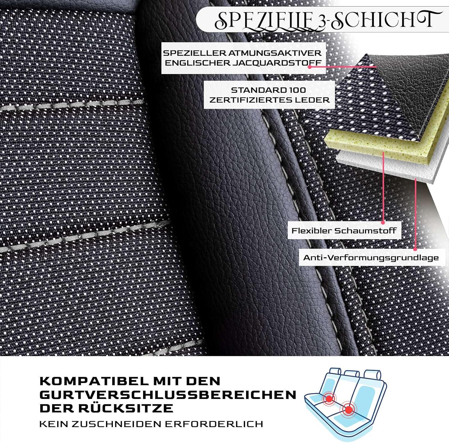 Londra Autositzbezüge für BMW 1er, Jacquard Sitzauflage