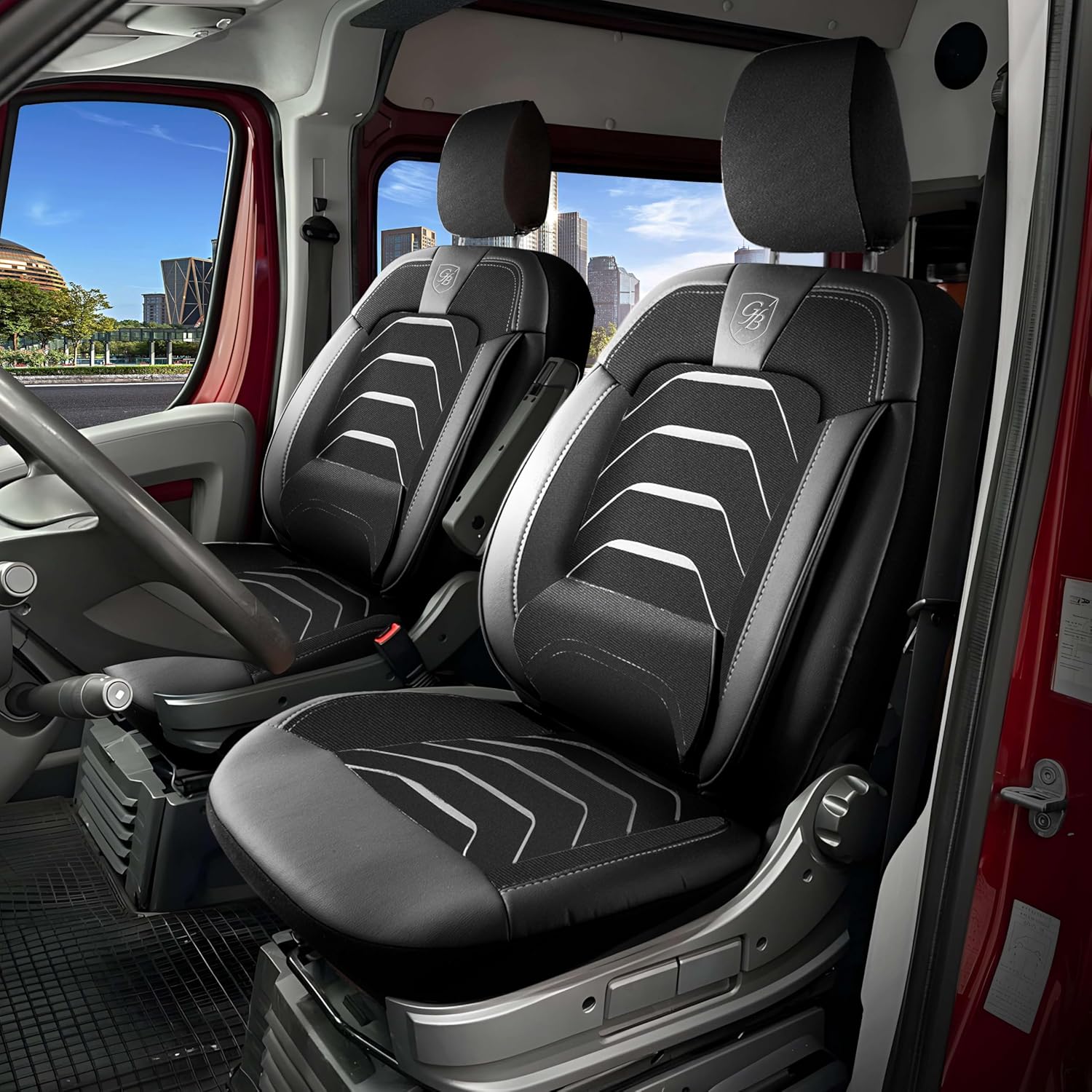 Autositzbezüge Universal 1+1 für FIAT Ducato (2014-2026), Leinen