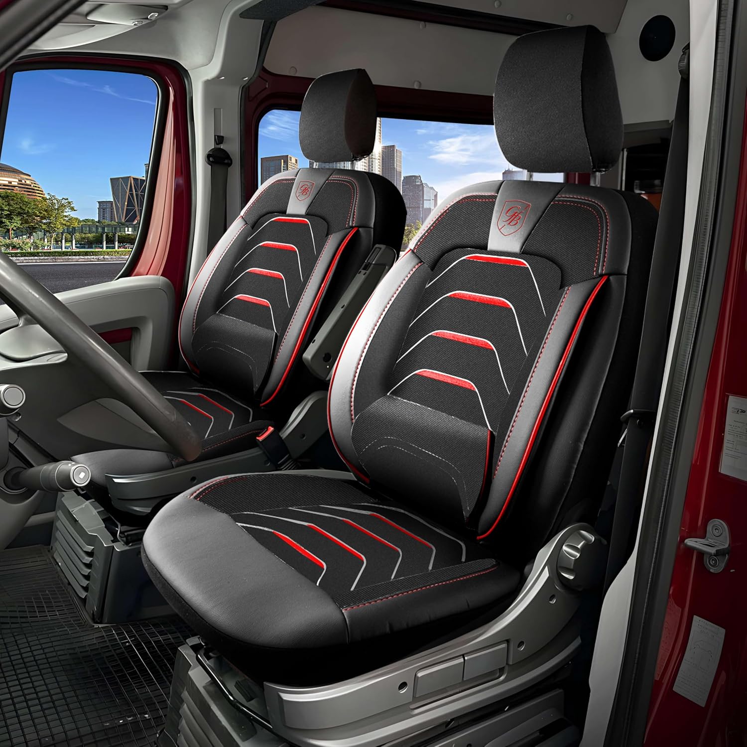 Autositzbezüge Universal 1+1 für Citroen Jumper (2014-2026), Leinen